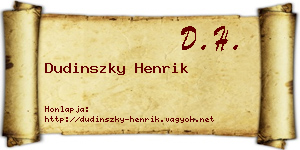 Dudinszky Henrik névjegykártya