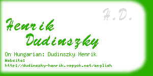 henrik dudinszky business card